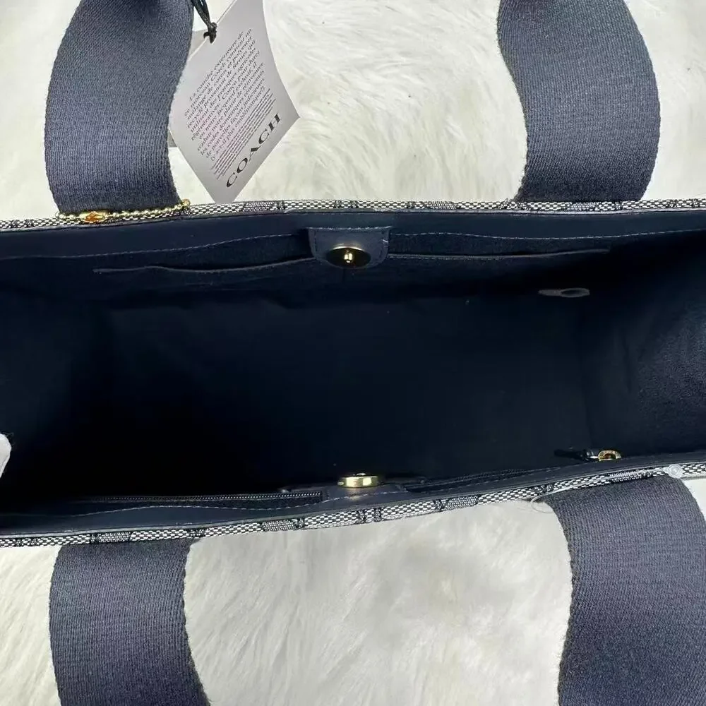 Coach Smith Tote Bag Crossbody In Signature Jacquard CY367 Midnight Navy NWT
